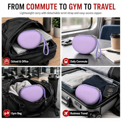 COMECASE Case for Beats Solo 4/Studio Pro Headphones with Mesh Pocket | Water-Resistant Hard Shell, Wrist Strap for Easy Carrying, Travel Storage, Fits Solo 2/3, Solo Pro and Studio3, Purple - color: Purple