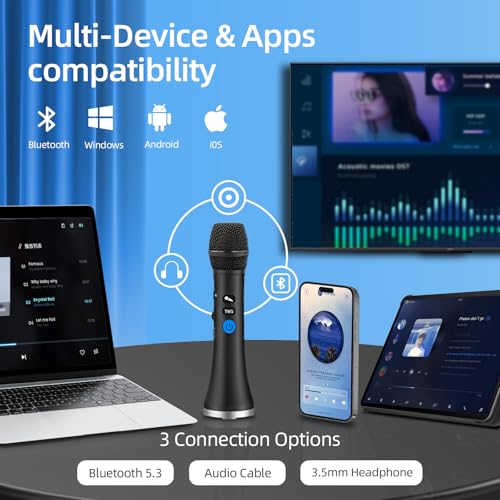 YF79 20W Wireless Karaoke Mic, 2 Mics, 10H Battery, for Home/Party - color: YF79