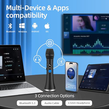 YF79 20W Wireless Karaoke Mic, 2 Mics, 10H Battery, for Home/Party - color: YF79