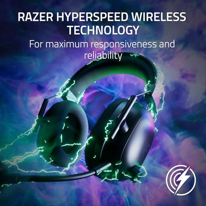 Razer BlackShark V2 Pro Wireless Gaming Headset, 70 Hr Battery, Black | Detachable Mic, Pro-Tuned FPS Profiles, 50mm Drivers, Noise-Isolating, Memory Foam Earcups, PC, PS5, Switch 2, Bluetooth 5.2 - color: Black, style: Gen 2