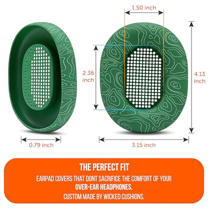 WC SweatZ XM5 - Patented Earpad Sweat Covers for Sony WH1000XM5 by Wicked Cushions | Full 360 Earpad Protection | Sweatproof & Easily Washable | Emerald Tide - color: Emerald Tide