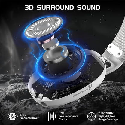 ZIYOU LANG L80 Ultralight Over Ear Tri Mode Wireless Gaming Headset-White | 2.4Ghz USB C and A Dongle/Bluetooth 5.3/3.5mm Wired,Detachable Mic,Stereo Sound,600mAh Battery for PC Win Mac PS4 PS5 Switch - color: White, size: Wired+BT+2.4Ghz