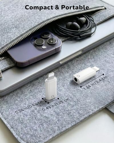 MoKo Lightning to 3.5mm Headphone Jack Adapter, for Music Playback Only | Cable-free Direct-plug Adapter, Lossless Hi-Fi Sound, Plug & Play, For iPhone 14/13/12/11/iPad