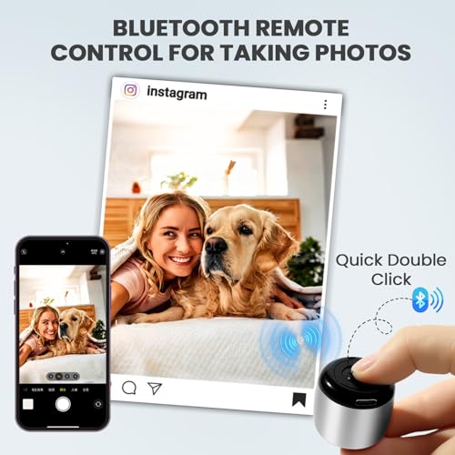 Best Mini Portable Bluetooth Speaker with HD Sound & Bass I Smallest Wireless Bluetooth Speakers for Phone/PC/Tablet I Photo Selfie Button Answer Phone Calls I Cute Tiny Speaker (Silver) - color: silver