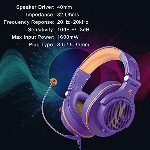 Prosonic DJ2XG Headsets with Boom Mic, Wired Over Ear Headphones for Business Meeting, Skype Zoom, PC Gaming ,PS4, Xbox One, Discord, Podcast, Headset with SharePort & Volume Control (Blue)