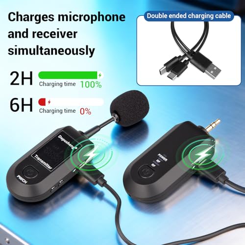 Depusheng 2.4G Wireless Microphone Headset,Lavalier and Handheld Mic 160ft Range,with 1/8''&1/4'' Plug for PA System,Voice Amplifier (lavalier Microphone) - size: lavalier microphone