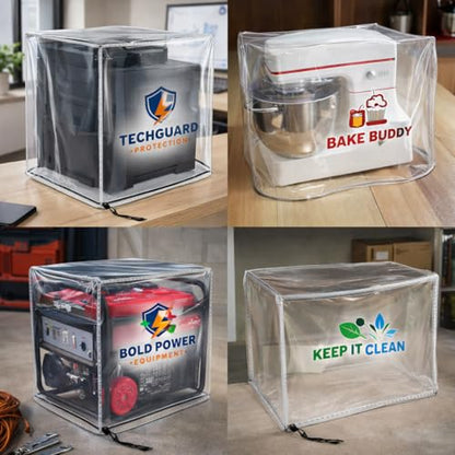 Custom Clear PVC Dust Cover, Transparent Protective Cover, Made to Measure Size, Waterproof & Dustproof, Visible Storage Cover for Equipment & Display