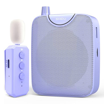 SHIDU 35W Voice Amplifier for Teachers Bluetooth Wireless Lavalier Mic - color: Purple