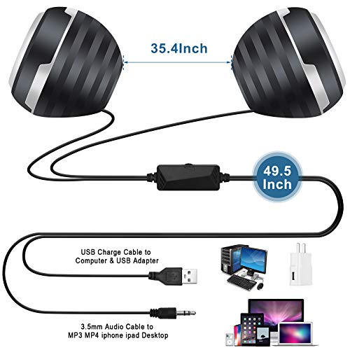 Stereo Computer Speaker, USB Powered Speaker Sound, Loud Volume and Enhanced Bass, PC Speaker for Laptop Cellphones and More | Loud Volume and Enhanced Bass, PC Speaker for Laptop Cellphones and More