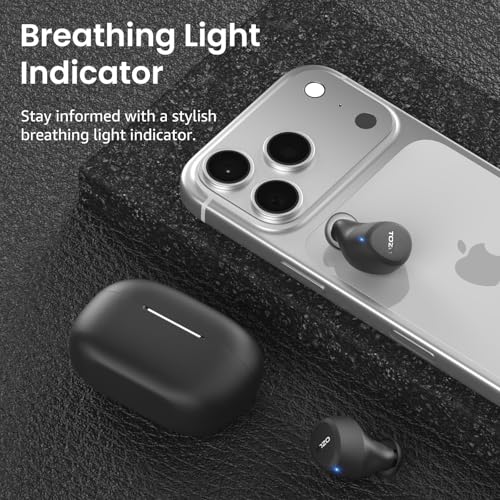 TOZO A1 Wireless Earbuds Bluetooth 5.3 Light Weight in Ear Headphones | IPX5 Waterproof, 2 Mics for AI Calls, Immersive Premium Sound Bass Ear buds with Charging Case, 32 Presets EQ via TOZO App - color: Black