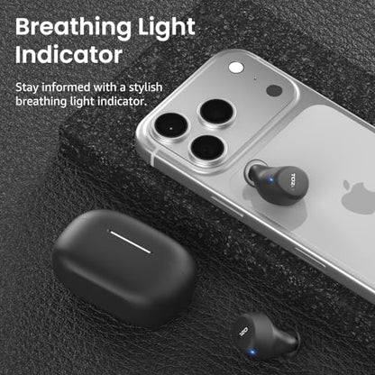 TOZO A1 Wireless Earbuds Bluetooth 5.3 Light Weight in Ear Headphones | IPX5 Waterproof, 2 Mics for AI Calls, Immersive Premium Sound Bass Ear buds with Charging Case, 32 Presets EQ via TOZO App - color: Black