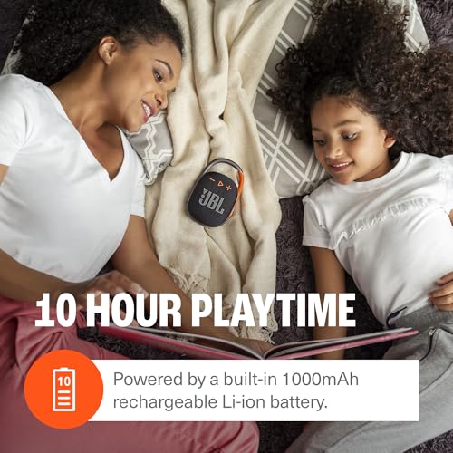 JBL Clip 4 - Portable Mini Bluetooth Speaker, big audio and punchy bass, integrated carabiner, IP67 waterproof and dustproof, 10 hours of playtime, speaker for home, outdoor and travel (Black) - color: Black