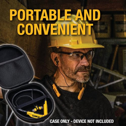 DEWALT Heavy Duty Protective Headphone Case for Neckband Earbuds | Lightweight w/EVA Earphone Hard Shell Case, Headset Travel Carry Shockproof, Water-Resistant, Soft Interior & Accessory