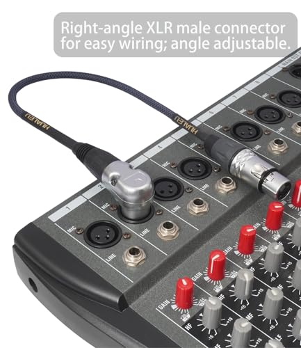 4Ft Right Angle 3Pin XLR Male to 3Pin XLR Female Audiao Cable, Mixer, Microphone,Amplifier Audio Cable - 2-Pack - size: 4Feet