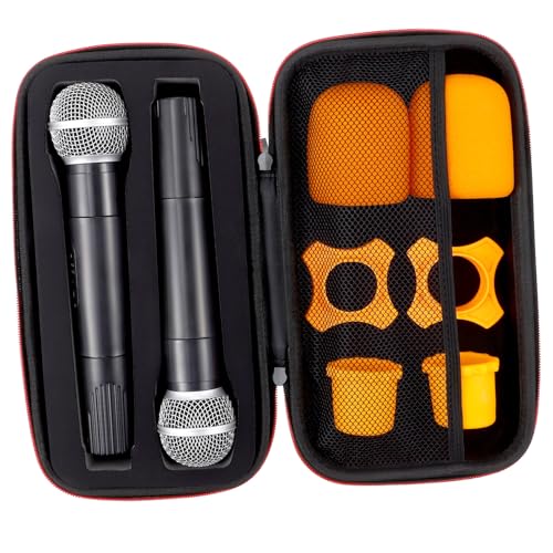 Toyvian Microphone Storage Bag with Thicken Sponge Padding Eva Protective Carrying Case for Travel Capacity Mic Pouch for Microphones and Accessories