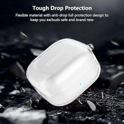 for Samsung Galaxy Buds 4 Case/Galaxy Buds 4 Pro Case Clear,Flexible TPU Clear Cover for Samsung Galaxy Buds 4/4 Pro,Premium Skin with Keychain&Cleaning Pen,Samsung Earbuds Accessories-Clear - color: Clear