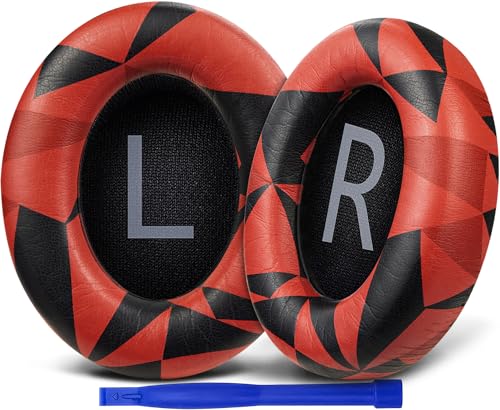 SOULWIT Protein Leather Replacement Earpads for Bose 700 (NC700) Wireless Headphones, Ear Pads Cushions with Softer Protein Leather, High-Density Noise Cancelling Foam, Added Thickness - Red Storm - color: Red Storm