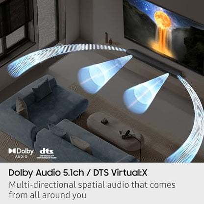 Samsung B-Series Soundbar HW-B750F 5.1 ch Subwoofer (2025 Model) Voice Enhance Mode, Q-Symphony, Adaptive Sound - style: HW-B750F