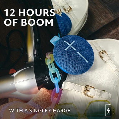 Ultimate Ears MINIROLL Waterproof Bluetooth Speaker - Majestic Blue | Ultra-portable, balanced bass, IP67 dustproof, 131 ft (40 m) range - color: Blue