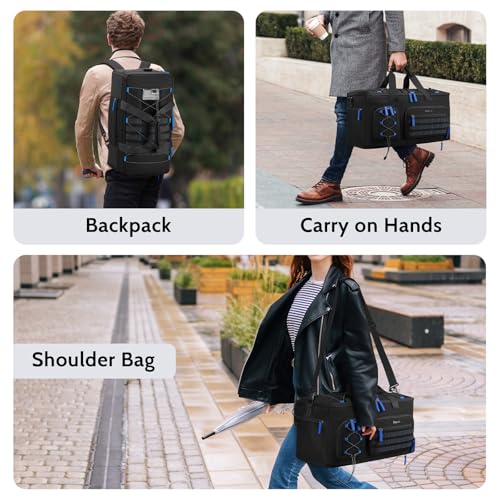 DJ Cable Bag with Detachable Dividers for Equipment and Music Gear, Blue | Laptop and Microphone Pocket, Versatile Carrying with Shoulder Strap, Durable Fabric, for Musicians and Audio Professionals - color: Blue
