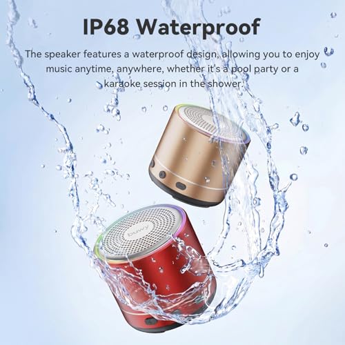 Mini Bluetooth Speaker, 2026 Ultra-Light Mini Bluetooth Speaker, IP7 Waterproof Brief Design, Small Shower Travel Speaker for Outdoor, 8H Playtime, Perfect for Phone/PC/Tablet & Gift Golden - color: Golden