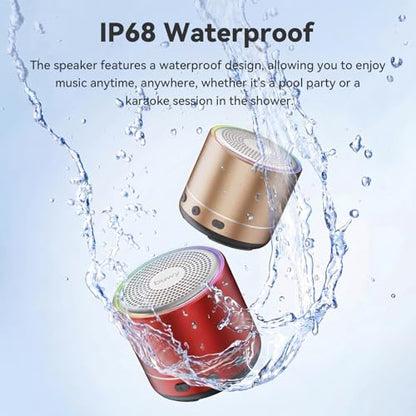 Mini Bluetooth Speaker, 2026 Ultra-Light Mini Bluetooth Speaker, IP7 Waterproof Brief Design, Small Shower Travel Speaker for Outdoor, 8H Playtime, Perfect for Phone/PC/Tablet & Gift Golden - color: Golden