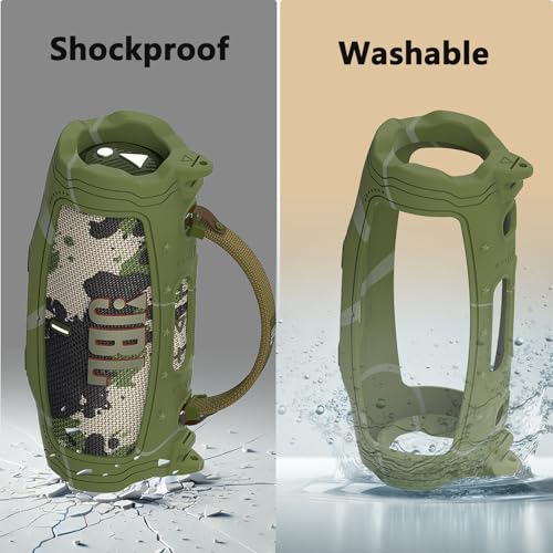 Silicone Cover Case for JBL Charge 6 Portable Bluetooth Speaker - color: Green