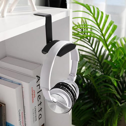 INOOMP Headphone Stand Hanger Desk Clamp Under Desk Headset Holder Hook Black Desktop Mount for Office and Home Storage