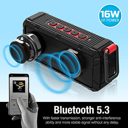 Pro Portable Magnetic Bluetooth Speaker - Wireless Waterproof IPX6/Shockproof - 3rd Gen Magnetic Speaker for Golf Cart - 24 Hr Playtime - TWS & SD Card Function + Case - style: TWS & SD Card Function + Case