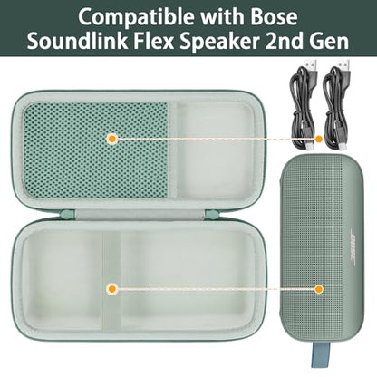 Case for Bose SoundLink Flex 2nd Gen/SoundLink Flex Bluetooth Speaker | Protective Storage Box, Portable Carrying Box, Smooth Zipper, Zippered Closure, Travel-ready, Alpine Sage Case - color: Alpine Sage