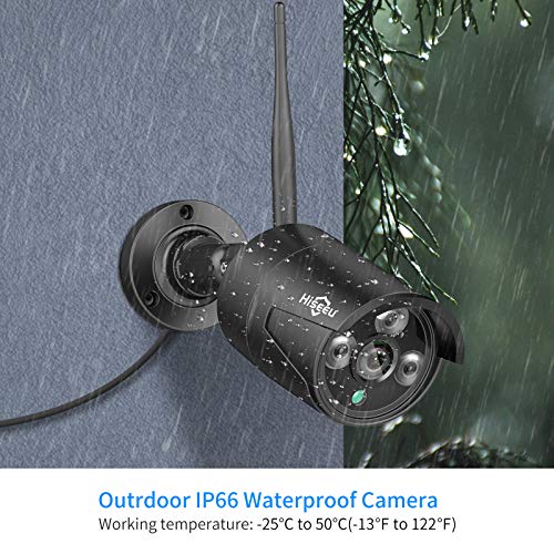 Hiseeu 5MP Black Camera Add on Security Camera, Waterproof Outdoor Indoor 3.6mm Lens IP Day & Night Vision with DC 12V Power Adapter Compatible 10CH 5MP WiFi Camera System - color: Black 5MP
