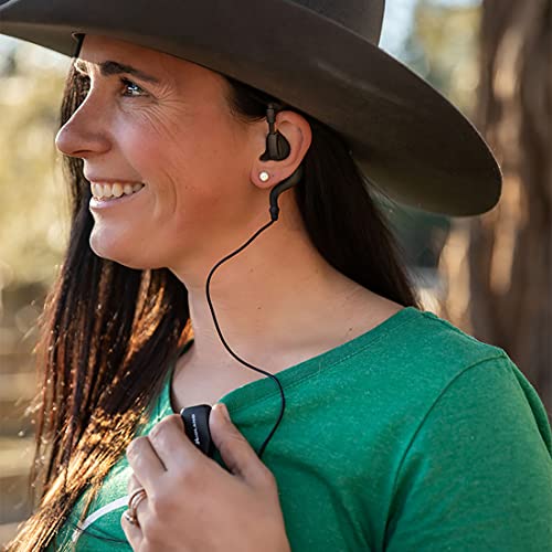 Midland® - AVPH4 Ear Clip Headset Headphones for Midland® GMRS Two-Way Radios – Secure Fit - Crystal Clear Communication Built-In Microphone and Push To Talk Button