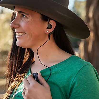 Midland® - AVPH4 Ear Clip Headset Headphones for Midland® GMRS Two-Way Radios – Secure Fit - Crystal Clear Communication Built-In Microphone and Push To Talk Button
