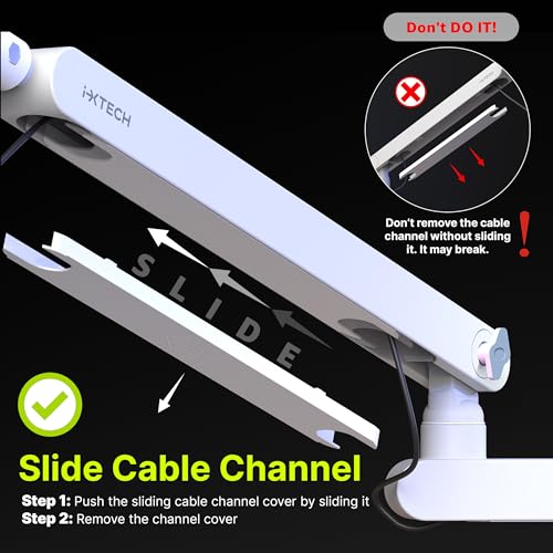 White Microphone Boom Arm Stand Low Profile Boom Arm Adjustable Mic Stand with Built In Cable Management 360° Swivel Mic Arm. - color: 2 LIZARD