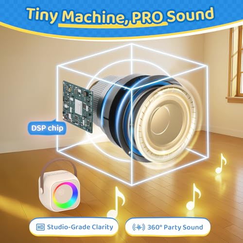 Karaoke Machine for Kids, Toys for 3-12 Years Old Girls Gifts, Kids Karaoke Microphone Machine Toy, Best Fun Christmas Birthday Gifts for 5 6 7 8 9 10 11 Years Teens Girl Boys Beige 2 Mic - color: Beige 2 Mics