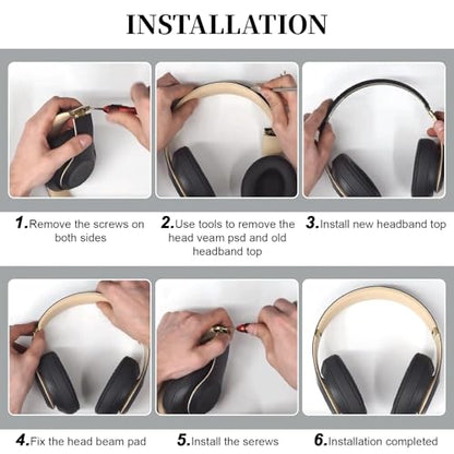 Replacement Studio Pro Headband Top Head Band Repair Parts Accessories Arch Band Compatible with Beats Studio Pro 2023(Model A2924) Headphones (Black) - color: Black