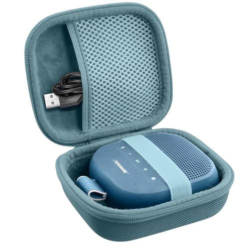 for Bose New SoundLink Micro 2nd Gen Speaker Protective Case, Blue | EVA Hard Shell, Soft Velvet Lining, Durable Wrist Strap, Portable Travel Bag with Carabiner, Mesh Accessory Pocket - color: Blue Case