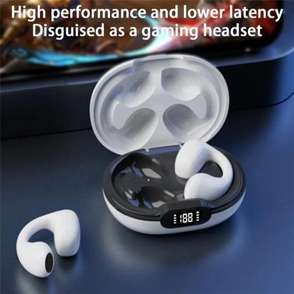 Wireless Earbuds,Wireless Ear Clip Bone Conduction Headphones,Open Sport Bone Earbuds,Bluetooth 5.3 Bone Conduction Head,Running Workout Painless Wearing Earring Earphone,for iOS Android Samsung