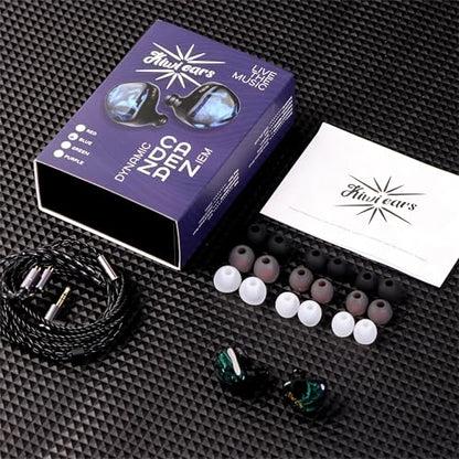 Linsoul Kiwi Ears Cadenza 10mm Beryllium Dynamic Driver IEMs, Green | with 3D-Printed Shell, Audiophile Sound Balance, Detachable 0.78 2pin 3.5mm IEM Cable for Music Enthusiasts Musicians - color: Green