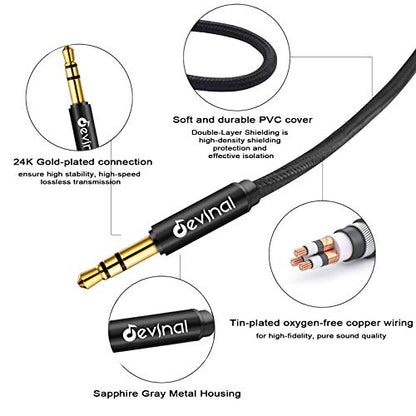 1/4" Female to 3.5mm Cable - 1/8" (3.5mm) to 6.35mm Headphone Adapter, 5' (1.5m) Quarter inch Female to Mini-Jack TRS Male Plug Cord Converter - size: 5 ft, style: 1/4" Female to 3.5mm Male