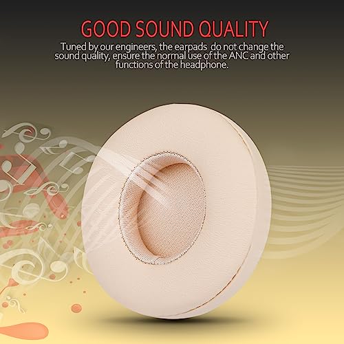 Krone Kalpasmos Earpad Replacement for Beats Solo 2 & 3 Wireless/Wired Headphone, Ear Cushion Premium Protein Leather Memory Foam with Kits, Superb Comfortable Easy to Install – Satin Gold - color: Satin Gold