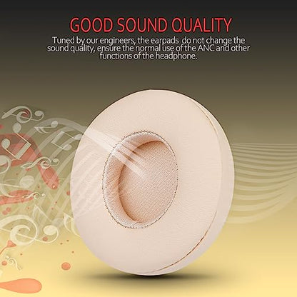 Krone Kalpasmos Earpad Replacement for Beats Solo 2 & 3 Wireless/Wired Headphone, Ear Cushion Premium Protein Leather Memory Foam with Kits, Superb Comfortable Easy to Install – Satin Gold - color: Satin Gold