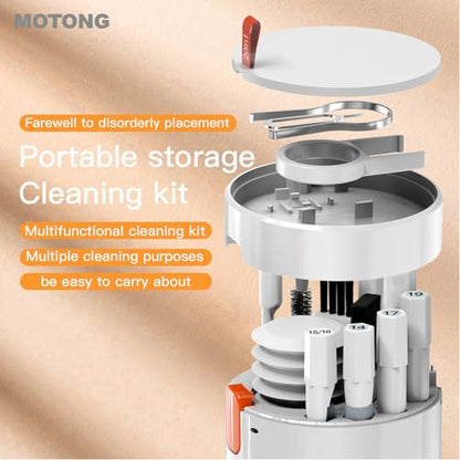 MOTONG Cellphone Cleaning Kit, Laptop Cleaning Kit,20 in 1 Mutifunctional Cleaner Tools Kits for AirPods Camera PC (White)