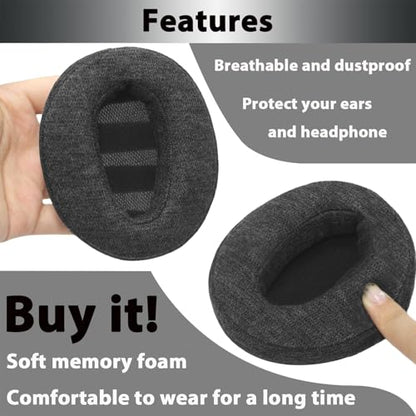Adhiper Velour Replacement Ear Pads for Sony WH-CH720N, WH-CH710N - Black | Softer Velour Fabric & High-Density Memory Foam Earpads for Sony Headphones - color: Black-Velour Fabric