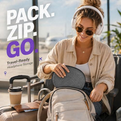 Hard Headphone Case for JBL Tune 770NC/510BT/720BT/520BT/670NC | Wave Foam, Elastic Strap, Soft Lining, Mesh Pocket, Carry Handle, Folded Headphone Storage, Deep Gray, Case Only - color: Deep Grey