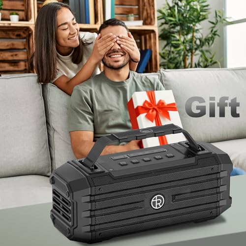 TOMPROAD Bluetooth Speaker 120W Peak 80W Portable Wireless Hi-Fi Loud Outdoor IPX6 Waterproof Big Party Speakers with Deep Bass, TWS Pairing, DSP Sound Boombox for Home Camping Beach - color: Black