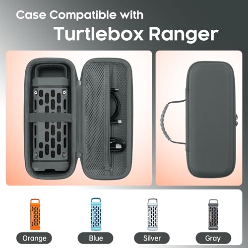 Hard Travel Case Compatible with Turtlebox Ranger Outdoor Portable Bluetooth 5.4 Speaker, Hard Carrying Case with Handle, Shockproof Protective Speaker Storage Bag (Only Case) (gray) - color: gray