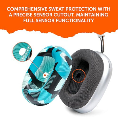 WC SweatZ Max - Patented Silicone Sweat Covers for AirPods Max 1 | Made by Wicked Cushions | (Does Not Fit AirPods Max 2). Sweatproof, Full Earpad Protection | Cyan Prism - color: Cyan Prism