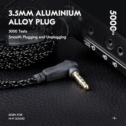 KBEAR KS1 IEM Cable, 1.2 Meter Long in Ear Monitor Cable, CCZ C01 4N OFC Replacement Earbuds Cords for CCZ Melody, DC01 PRO, MC02, DC02, DC03, NC01, KS2, Storm (1.2m, TFZ-Pins Without Mic, Black) - size: 1.2m, style: TFZpins-Without Mic