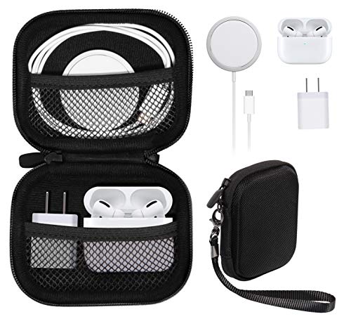 All-in-One Case for iPhone MagSafe Charger & Battery Pack, Storage for Accessories/Power Adapter/Charge Cable/Docks, Compatible with AirPods 4/ Pro 3/2/ 1 - color: Black